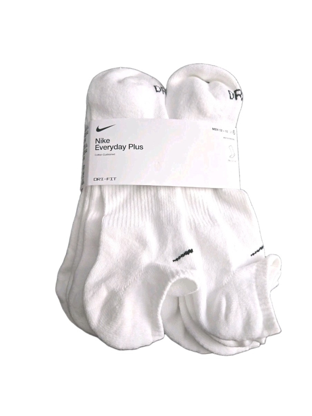 Nike Everyday Cotton Cushioned  No-Show Socks (6 Pairs) White Size XL
